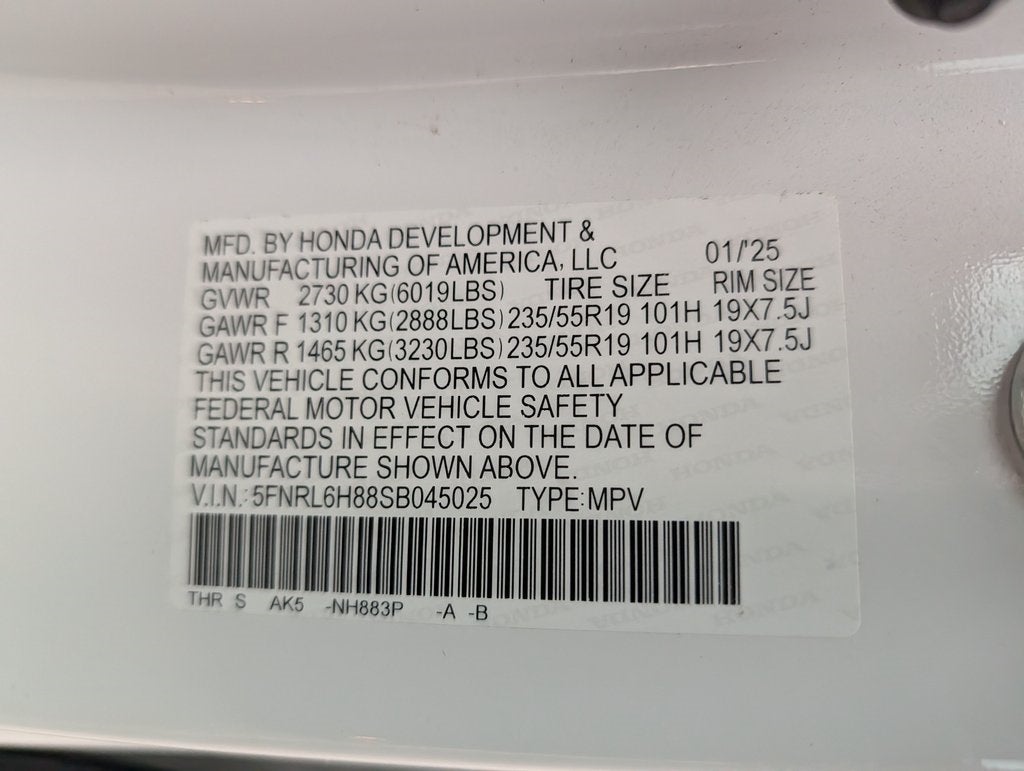 2025 Honda Odyssey Touring
