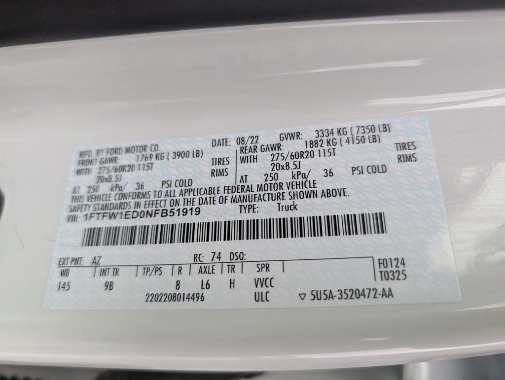 2022 Ford F-150 Platinum