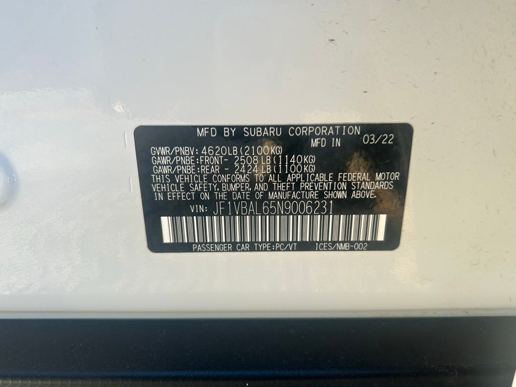 2022 Subaru WRX Limited