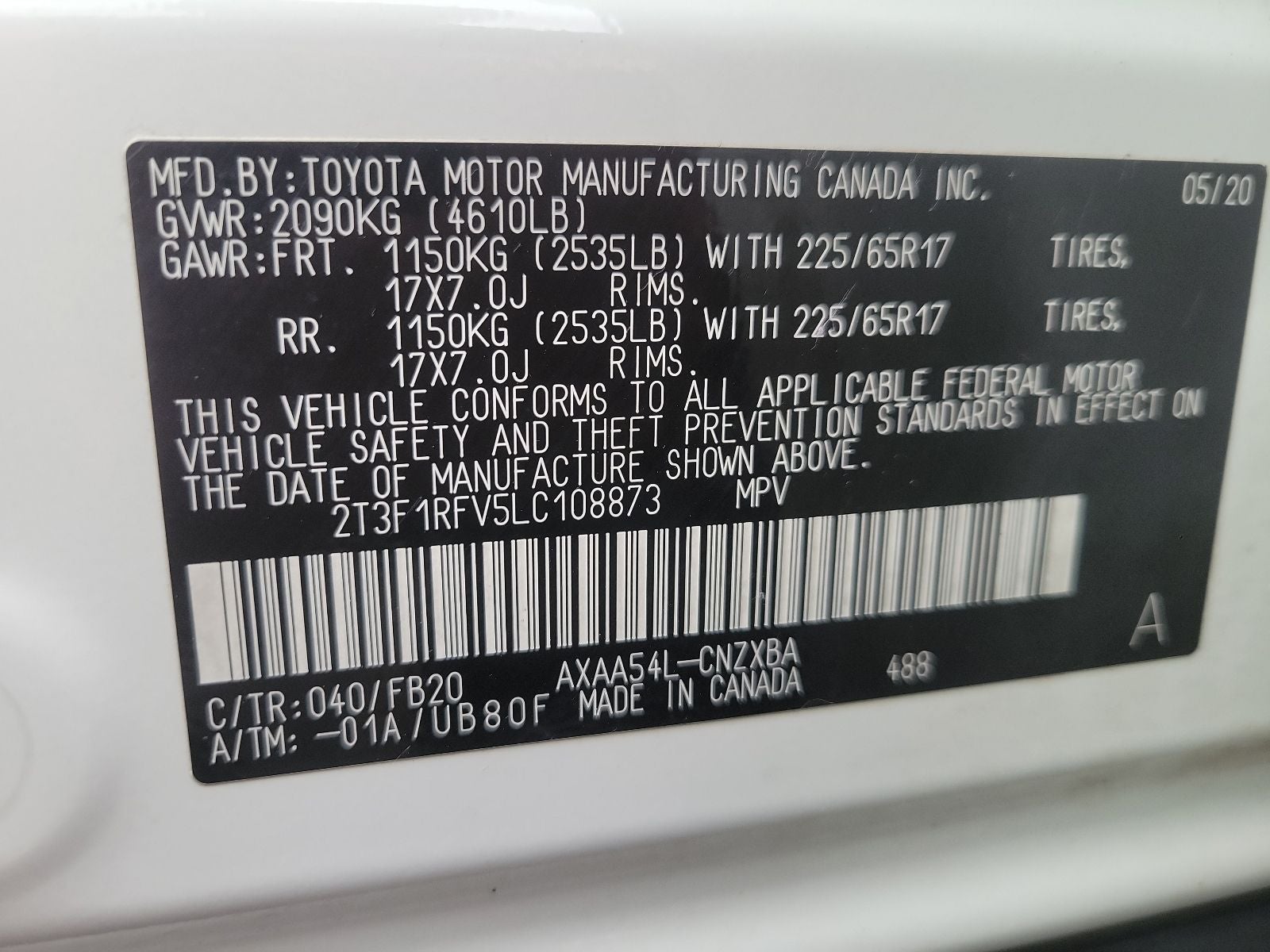 2020 Toyota RAV4 LE