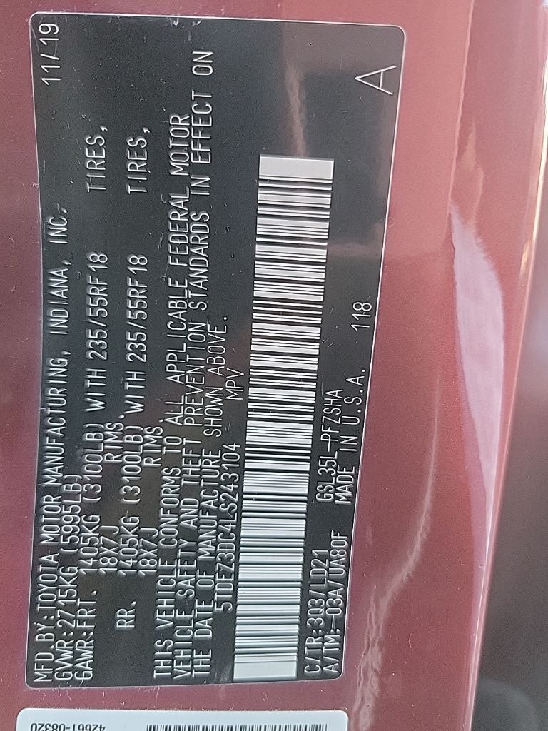 2020 Toyota Sienna SE 7 Passenger