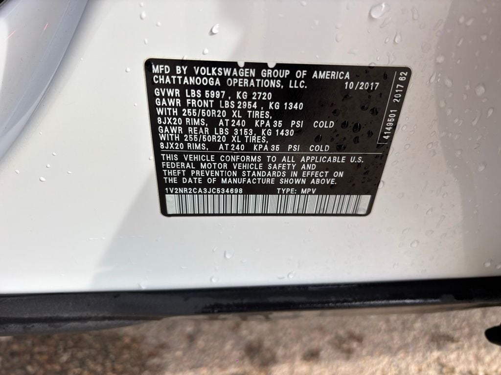 2018 Volkswagen Atlas SEL Premium 4Motion