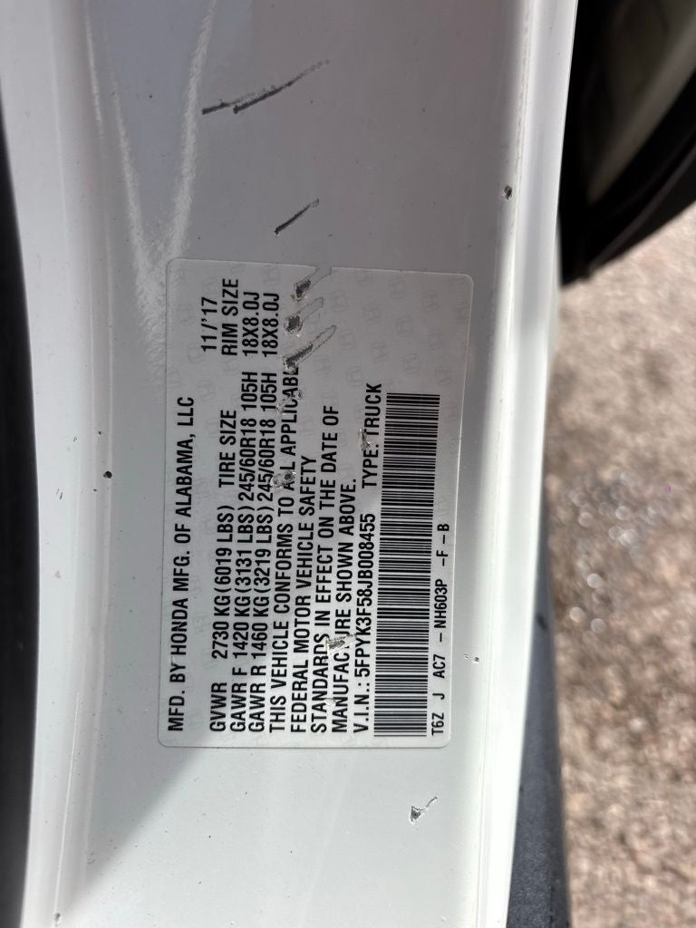 2018 Honda Ridgeline RTL