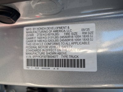 2026 Honda Ridgeline RTL