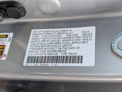 2026 Honda Ridgeline RTL