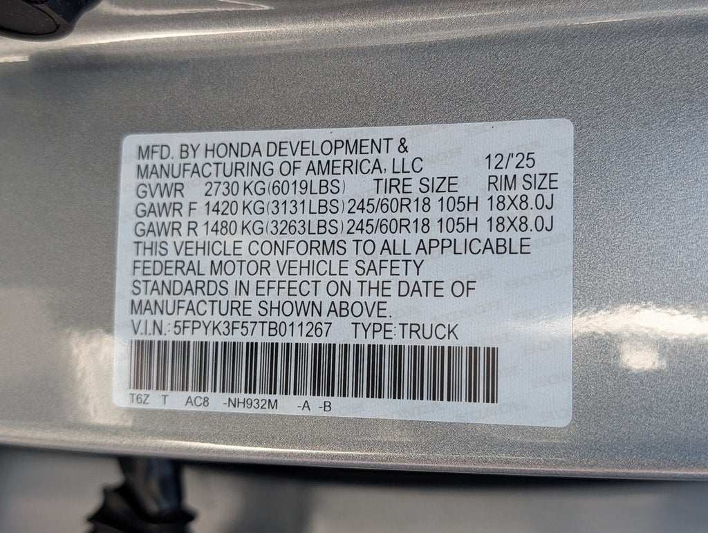 2026 Honda Ridgeline RTL