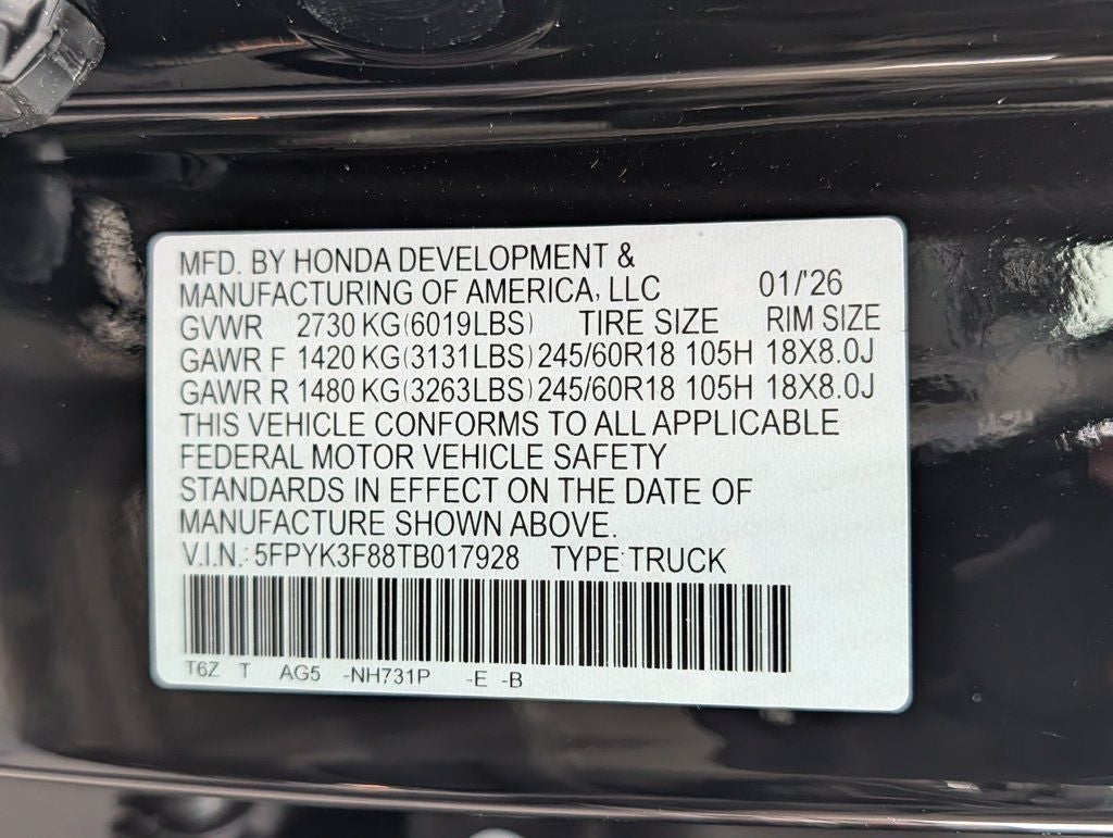 2026 Honda Ridgeline Black Edition