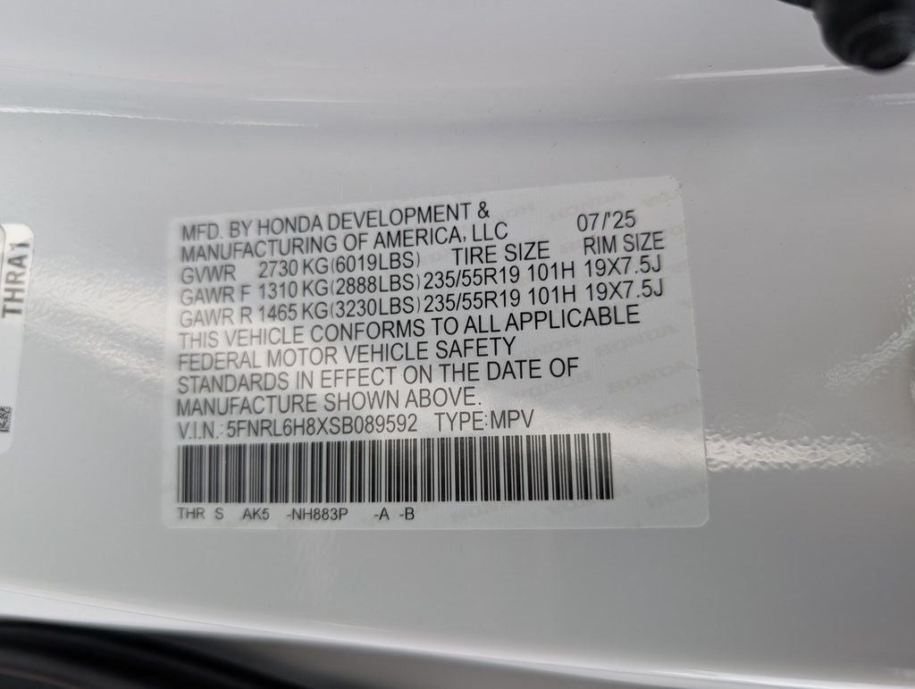 2025 Honda Odyssey Touring