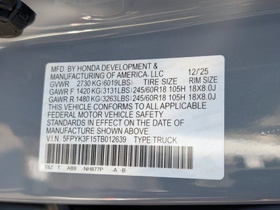 2026 Honda Ridgeline Sport