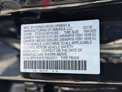 2026 Honda Ridgeline RTL