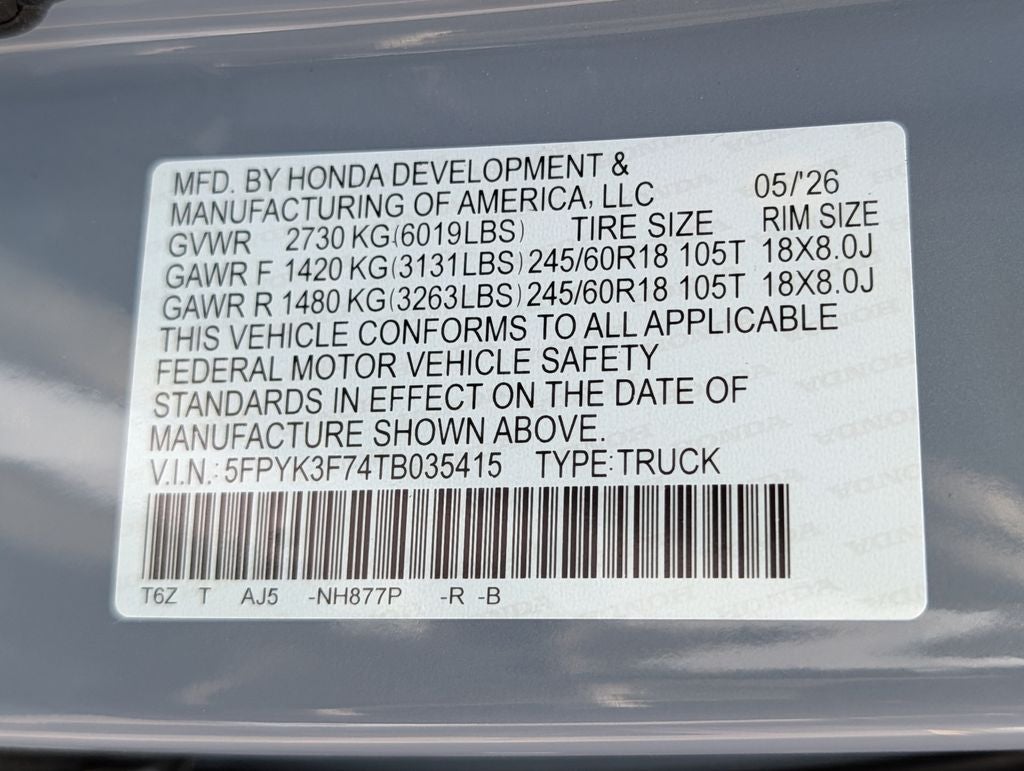 2026 Honda Ridgeline TrailSport+