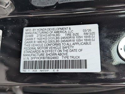 2026 Honda Ridgeline Black Edition