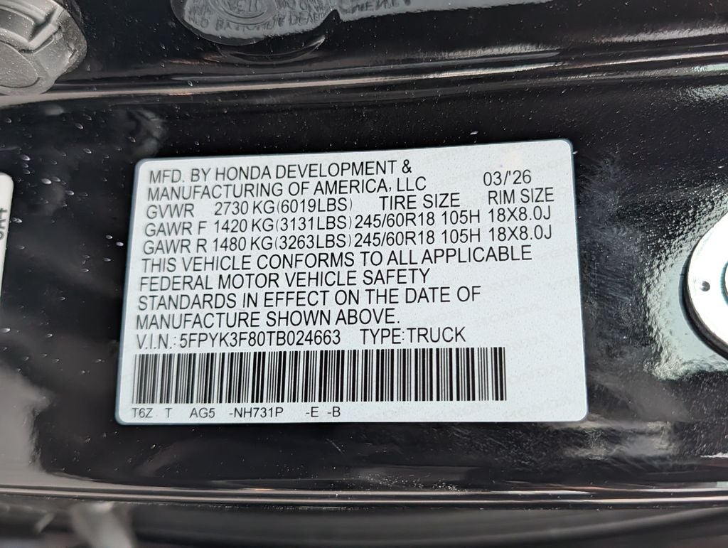 2026 Honda Ridgeline Black Edition