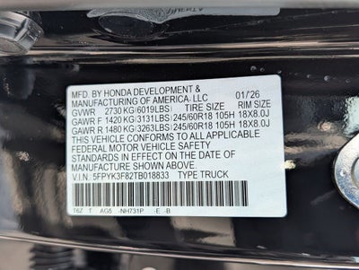 2026 Honda Ridgeline Black Edition