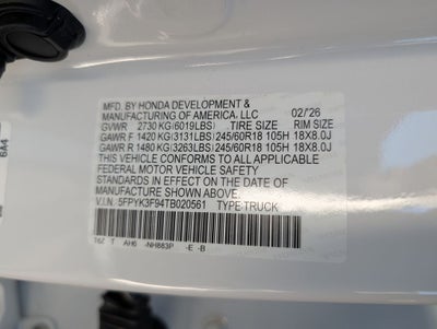 2026 Honda Ridgeline Black Edition