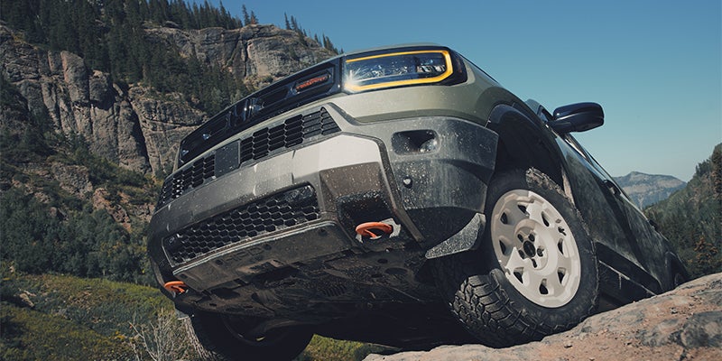 All-new Honda Passport TrailSport climbing rugged mountain terrain in Wyoming