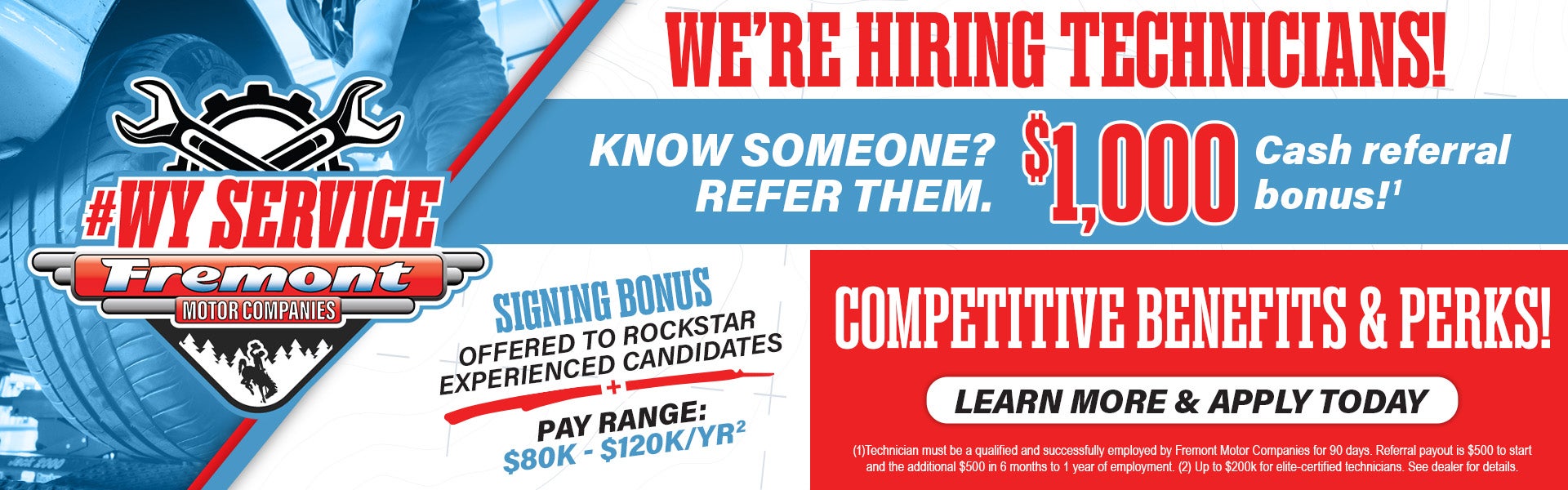 We're Hiring Technicians