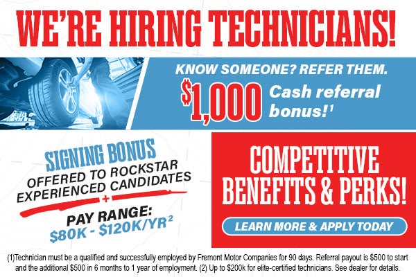 We're Hiring Technicians