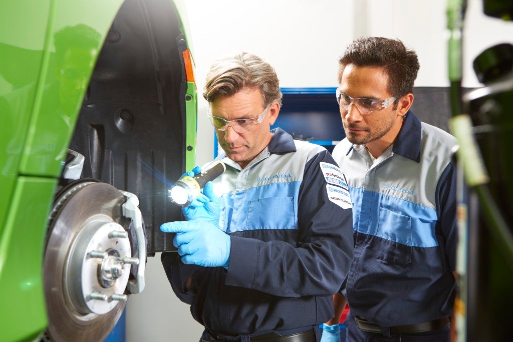 Honda high-precision mechanical brake systems inspection